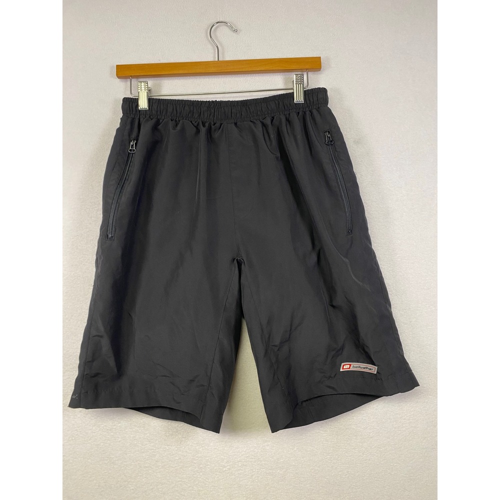 Bellwether Mens Black Athletic Padded‎ Biker Shorts Size M Zip Pockets
